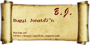 Bugyi Jonatán névjegykártya